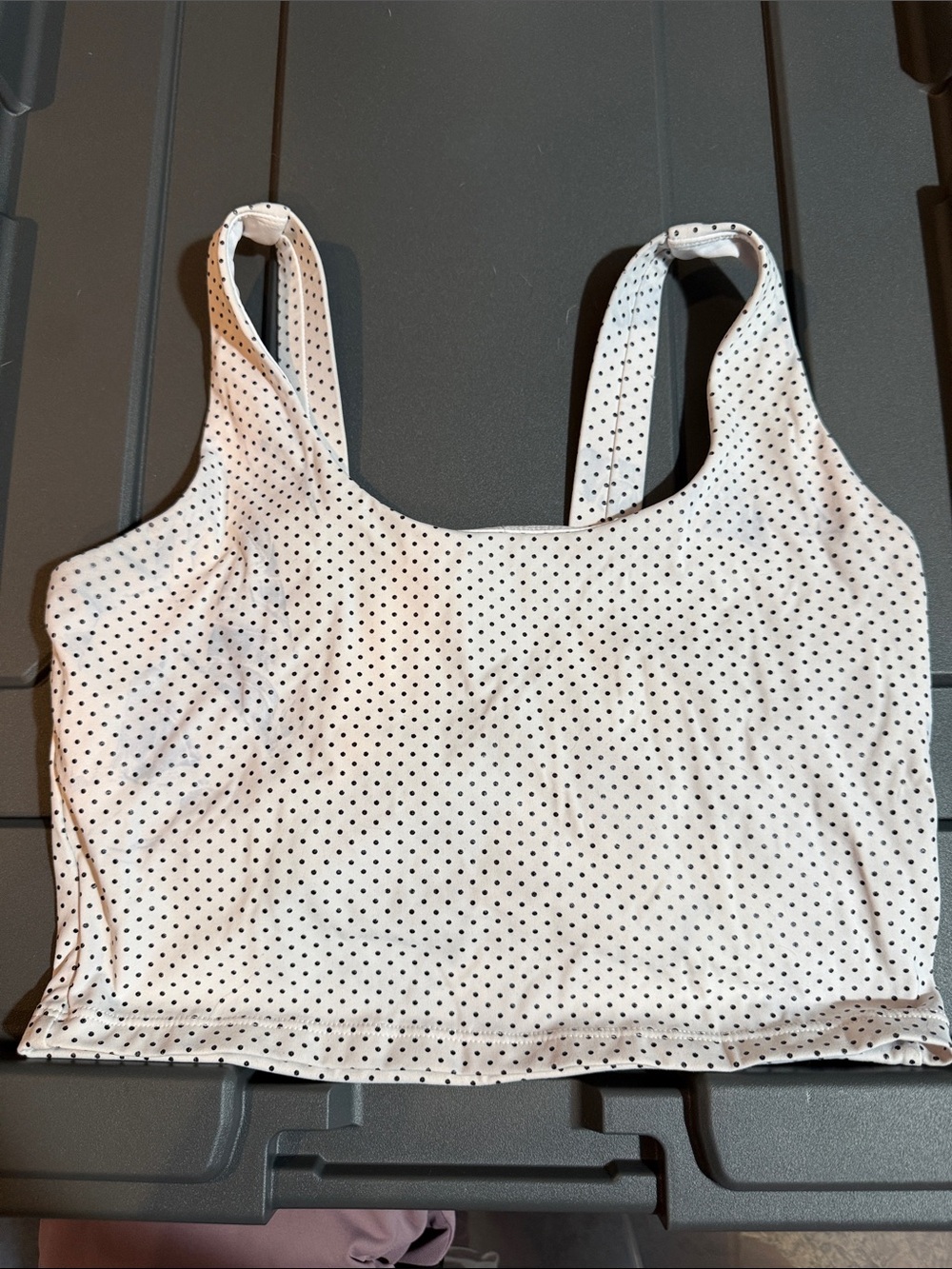 Zyia Polka Dot White Stretch Sports Bra Crop - Women's Supportive